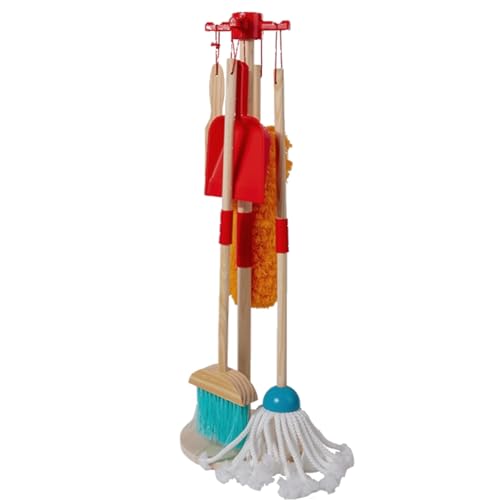 Putzset für Kinder Holz Reinigungsset Besen Handfeger Wischmopp Staubwedel Kehrblech Spielzeug Set Putzset für Kinder Holz Reinigungsset Besen Handfeger Wischmopp Staubwedel Kehrblech Spielzeug Set von TikTakToo