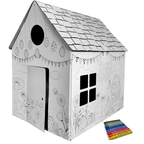 Spielhaus aus Pappe Malhaus Pappspielhaus zum Bemalen und Dekorieren inklusive Stifte Haus Spielzeug Karton 106x84x110cm (Ostern) Spielhaus aus Pappe Malhaus Pappspielhaus zum Bemalen und Dekorieren inklusive Stifte Haus Spielzeug Karton 106x84x110cm (Ostern) von TikTakToo