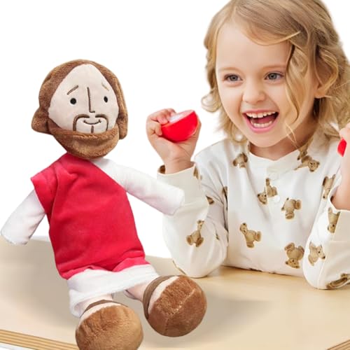 Tikhell Jesus Plüschtier, Jesus Plüschpuppe Jesus Stoffpuppe Plüschtier Erlöserpuppe Plüschtier für Kinder Jesus Plüschfigur zur Taufe Religiöses Ostern von Tikhell