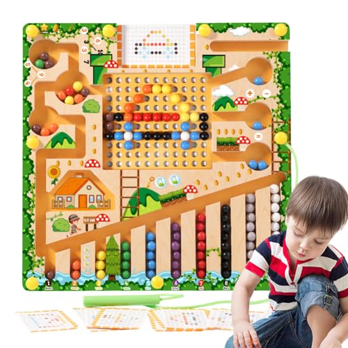 Tikhell Magnetisches Farb- und Zahlenlabyrinth, 4-in-1, Sortier- und Zählbrettspielzeug, pädagogisches Vorschul-Lernspielzeug, Aktivitäten, Puzzle-Spielzeug für Jungen und Mädchen im Alter v von Tikhell