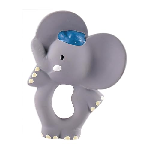 Tikiri 8578314 - Naturkautschuk Beißring Alvin, Elefant, Babyspielzeug in Geschenkbox, Greifling für Babys und Kinder ab 0+ Monaten, 11cm von Tikiri