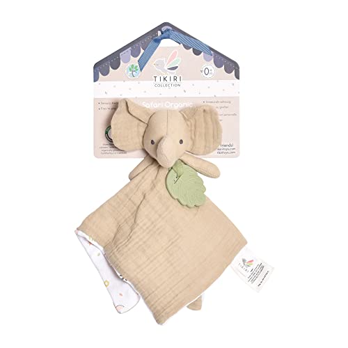 Tikiri 8598301 Naturkautschuk Schmusetuch Elefant, Schnuffeltuch für Babys und Kinder ab 0+ Monaten, 30cm von Tikiri