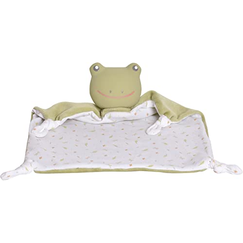 Tikiri Schmusetuch Frosch Gemba, Schnuffeltuch mit Zahnungshilfe aus Naturkautschuk, für Babys und Kinder ab 0+ Monaten, 30cm von Tikiri