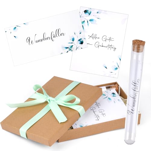 Tikplus Geldgeschenke Geburtstag, Wunscherfüller Geldgeschenk, Geldgeschenke Verpackung Alles Gute zum Geburtstag mit Geschenkbox GrußKarte Kunststoff Reagenzglas Raffia Gras Band Tikplus Geldgeschenke Geburtstag, Wunscherfüller Geldgeschenk, Geldgeschenke Verpackung Alles Gute zum Geburtstag mit Geschenkbox GrußKarte Kunststoff Reagenzglas Raffia Gras Band von Tikplus