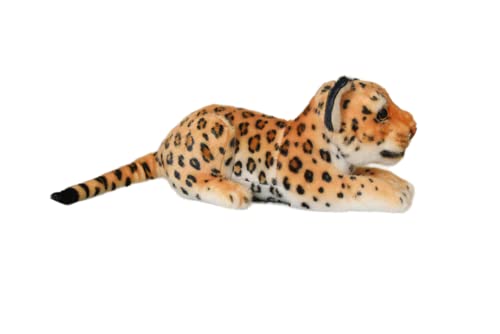 Tikwisdom Liegende Gepardenpuppe, Plüschtier - Plüschtier Leopard, Plüschtier Katze, für Dschungelthema, Dekoration, Kuscheln, Geschenke für Jungen und Mädchen, (Gelb 25cm) von Tikwisdom