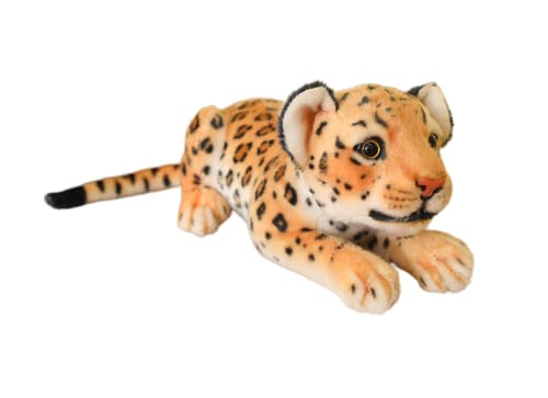 Tikwisdom Liegende Gepardenpuppe, Plüschtier - Plüschtier Leopard, Plüschtier Katze, für Dschungelthema, Dekoration, Kuscheln, Geschenke für Jungen und Mädchen, (Gelb 30cm) von Tikwisdom