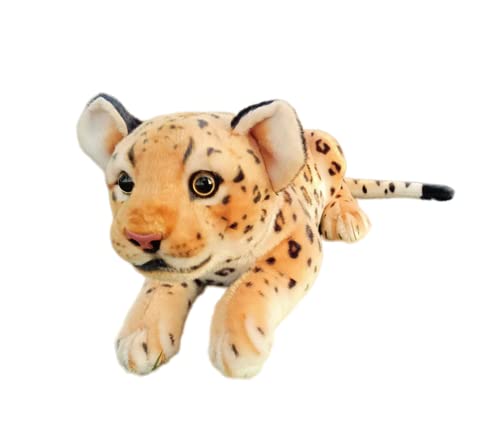 Tikwisdom Liegende Gepardenpuppe, Plüschtier - Plüschtier Leopard, Plüschtier Katze, für Dschungelthema, Dekoration, Kuscheln, Geschenke für Jungen und Mädchen, (Gelb 40cm) von Tikwisdom