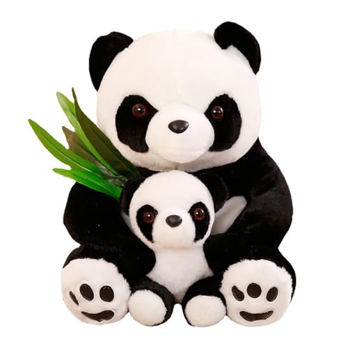 Tikwisdom Plüschtiere-Schwarzer und weißer Riesenpanda, Mama Panda und Baby Panda Plüschtiere, Super Kuscheltiere Panda, Dschungel Thema, Dekoration, Kuscheln, (Schwarz+weiß 35cm) von Tikwisdom