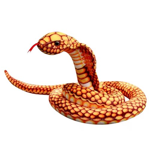 Tikwisdom Stuffed Animals - Snake, Large Cobra Plush Toy, High Simulation Cobra Plüschtier, Prop Animal Party Dekoration, Jungen und Mädchen Geschenk Geschenke (Gelb 170cm) von Tikwisdom