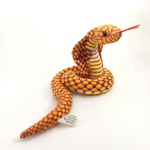 Tikwisdom Stuffed Animals - Snake, Large Cobra Plush Toy, High Simulation Cobra Plüschtier, Prop Animal Party Dekoration, Jungen und Mädchen Geschenk Geschenke (Gelb 70cm) von Tikwisdom