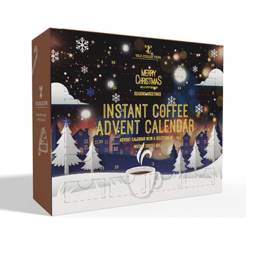 Kaffee-Adventskalender 2024 – 24 Premium Gourmet Instant kaffee Geschmacksrichtungen Weihnachtskalender Geschenke für Kaffeeliebhaber Männer einzigartiger Lebensmittel-Adventskalender für Erwachsene von Tilz