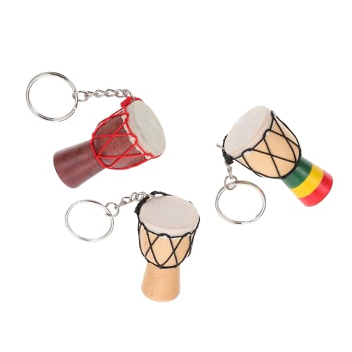 3pcs Djembe Anhänger Afrikanische Trommel Anhänger Mini African Drum African Hand Drum für Souvenir Musik Keychain Charms Percussion Djembe Drum Instrument Schlüsselanhänger Schlüsselanhänger von TimoJojo