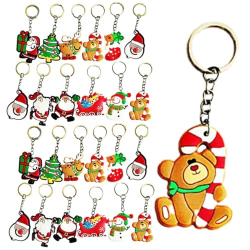 TimoJojo 25 Stück Schlüsselanhänger Weihnachten Ornamente Puppen Weihnachtsbaum Schlüsselanhänger Weihnachtsmann Schlüsselanhänger Weihnachtsbaum Hängende Ornament Weihnachten Schlüsselanhänger Xmas von TimoJojo