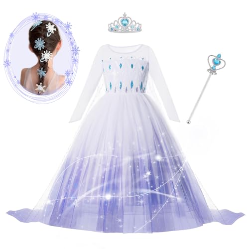 Elsa Kostüm Kinder Mädchen Elsa Anna Prinzessin Kleid Kinder (110) von Tindisonka