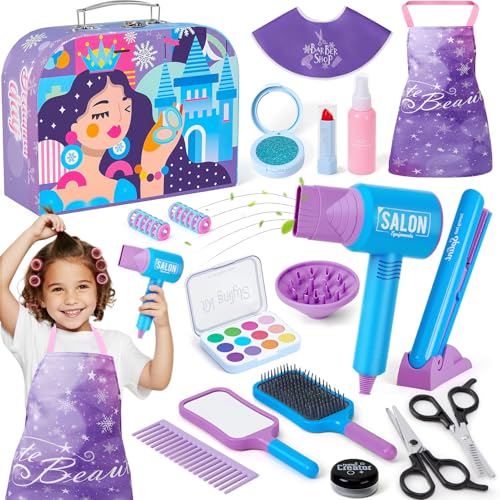 Friseur Set Kinder Frisierkopf Kit Haartrockner Glätteisen Schminkset Schürze und Haarstyling Zubehör Rollenspiel Kinderschminke Spielzeug Eiskönigin Geschenk für Mädchen ab 3 4 5 6 7 8 9 Jahre Friseur Set Kinder Frisierkopf Kit Haartrockner Glätteisen Schminkset Schürze und Haarstyling Zubehör Rollenspiel Kinderschminke Spielzeug Eiskönigin Geschenk für Mädchen ab 3 4 5 6 7 8 9 Jahre von TinkerPlay