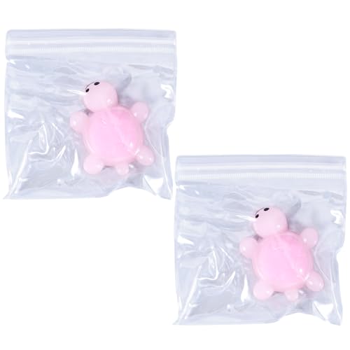 2stk Im Dunkeln Leuchtendes Quetschspielzeug in Schildkrötenform, Kawaii Stress Fidget Squishy Toys Taba Soft Sensory Turtle Mochi Toy Partygeschenke für Kinder Erwachsene (Pink) von Tinoaly