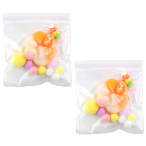 2stk Katzenpfoten-Quetschspielzeug, Taba-Katzenpfoten-Zappelspielzeug Kawaii-Katzenpfoten-Stressabbau-Sensorikspielzeug Quetschspielzeug Geschenk Entspannen Homeoffice(Gelb-Orange Glatt) von Tinoaly