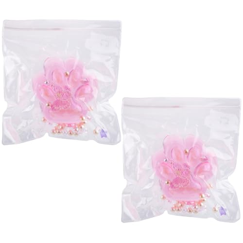 2stk Quetschspielzeug in Katzenpfotenform, Weiche Katzenpfote in Glitzer-Taba-Form Kawaii Jelly Kitty Paw Entspannende Tiere Stress Abbauendes Zappelspielzeug für Kinder Teenager Erwachsene (Rosa) von Tinoaly