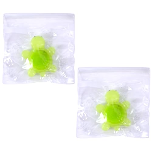 2stk im Dunkeln Leuchtendes Quetschspielzeug in Schildkrötenform, Langsam Aufsteigend Kawaii Stress Fidget Squishy Turtle Toys Taba Soft Sensory Mochi Toy für Kinder Erwachsene (Grün) von Tinoaly