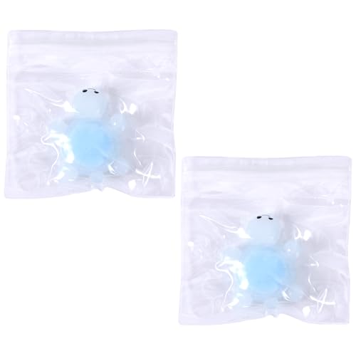 2stk im Dunkeln leuchtendes Quetschspielzeug in Schildkrötenform, Kawaii Stress Fidget Squishy Toys Taba Soft Slow Rising Sensory Turtle Mochi Toy für Kinder Erwachsene Geschenk (Blau) von Tinoaly