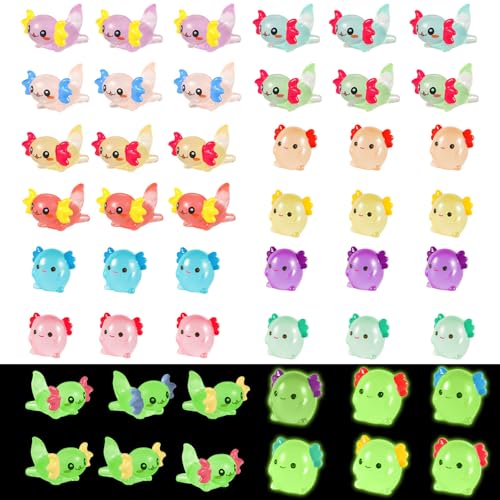48stk Mini Resin Axolotl, 2 Stile Winzige Miniatur-Axolotl-Figuren Leuchten im Dunkeln Kleine Axolotl Deko Spielzeuge für DIY-Handwerk Gartenlandschaft Puppenhaus Topfpflanzen Dekorationen 48stk Mini Resin Axolotl, 2 Stile Winzige Miniatur-Axolotl-Figuren Leuchten im Dunkeln Kleine Axolotl Deko Spielzeuge für DIY-Handwerk Gartenlandschaft Puppenhaus Topfpflanzen Dekorationen von Tinoaly