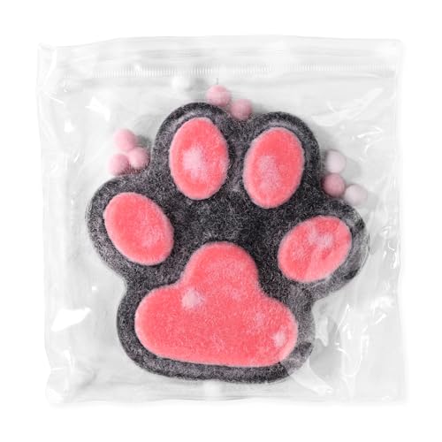 Quetschspielzeug für Große Katzenpfoten, 14 cm Jelly Kitty Paw Squishy weich Quetschspielzeug für Katzenpfoten Süßes Rosa und Schwarz Zappelspielzeug Squishy zum Zuhause Büro Entspannen Geschenk von Tinoaly