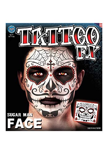 Generique - Gesichtstattoo Dia de los Muertos für Herren von Tinsley Transfers