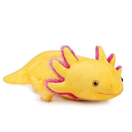 Tiny Heart Axolotl Stofftier Plüschtier 51cm/20” realistisches Axolotl Plüschtier schönes Tier niedliche und weiche Geschenke Plüsch-Axolotl für Kinder Jungen und Mädchen Axolotl Spielzeug Gelb von Tiny Heart