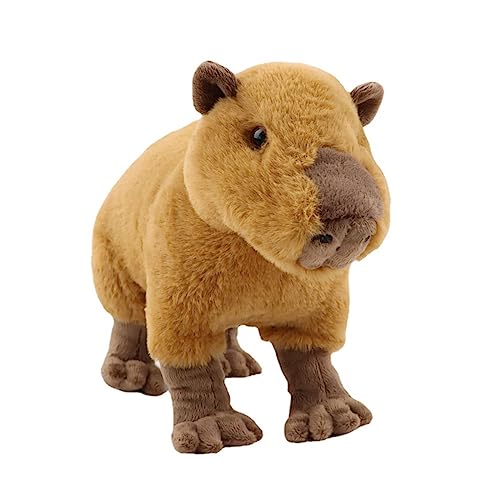 Tiny Heart Capybara Stofftier Plüschtier 32cm/13” realistisches Wasserschwein Plüschtier schönes Tier niedliche und weiche Geschenke Plüsch-Capybara für Kinder Jungen und Mädchen Spielzeug braun von Tiny Heart