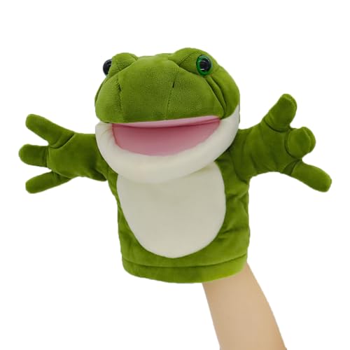 Tiny Heart Handpuppen Frosch Plüschtier Plüschspielzeug Kinder mit funktionierendem Mund Niedlich Weich Realistisch Gefüllte Plüschpuppe Geschichtenerzählen Fantasievoll Lehren Geburtstagsgeschenke von Tiny Heart