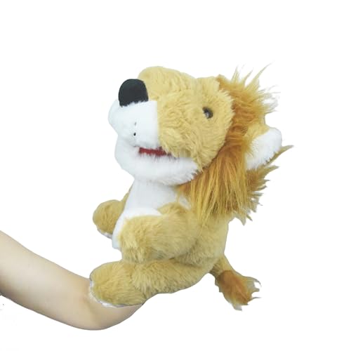 Tiny Heart Handpuppen Löwen Tier Plüsch Spielzeug mit Arbeits Mund Cute Soft Plüsch Puppet für Kinder Storytelling Imaginative Lehre Vorschule Show Role-Play Geburtstag Geschenke von Tiny Heart