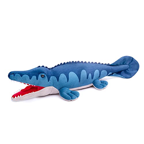 Tiny Heart Mosasaurus Dinosaurier Stofftier Plüschtier realistisches Dinosaurier Plüsch schönes Tier niedliche und weiche Geschenke Dinosaurier für Kinder Jungen und Mädchen Spielzeug Blau 18” von Tiny Heart