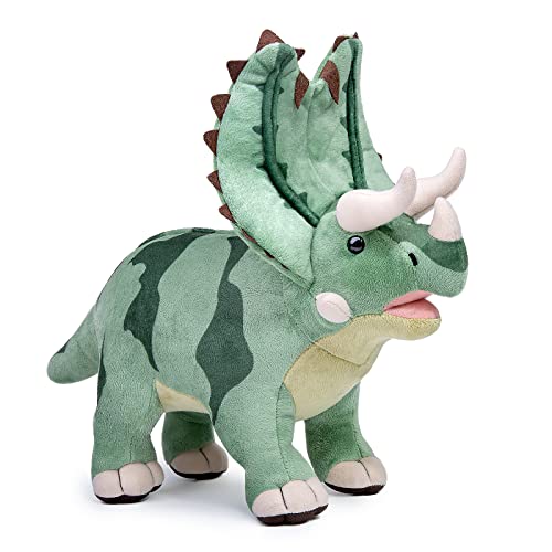 Tiny Heart Pentaceratops Dinosaurier Stofftier Plüschtier realistisches Dinosaurier Plüsch schönes Tier niedliche und weiche Geschenke Dinosaurier für Kinder Jungen und Mädchen Spielzeug Grün 12” von Tiny Heart