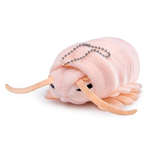 Tiny Heart Plüschtier Riesen-Isopod weiches Plüschtier Spielzeug Realistische Bathynomus giganteus Simulation für Kinder Sea Life Lovers Meeresbiologie Ozean Rosa 5'' von Tiny Heart