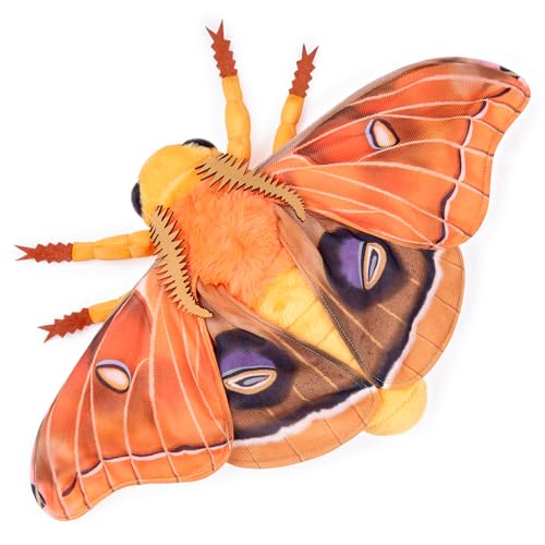 Tiny Heart Polyphoner Hawkmoth-Plüschtier Kinder,Orange Polyphoner Hawkmoth,11in Simulation eines süßen Polyphoner Hawkmoth Plüschtier,weiches Stofftierkissen Weihnachts und Halloween-Dekorationen von Tiny Heart