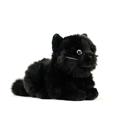 Tiny Heart Schwarz Katze Stofftier Plüschtier realistisches Schwarz Katze Plüsch schönes Tier niedliche und weiche Geschenke Katze für Kinder Jungen und Mädchen Spielzeug 8” B2 von Tiny Heart