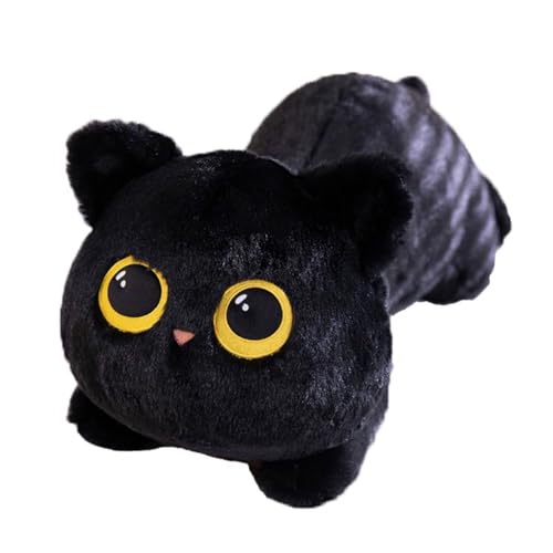 Tiny Heart Schwarze Katze Plüschtier, Simulation Liegende Katze Tierserie, Weiche Füllung, 19.6in/50cm, Geeignet für Kinder und Naturliebhaber, Schwarze von Tiny Heart