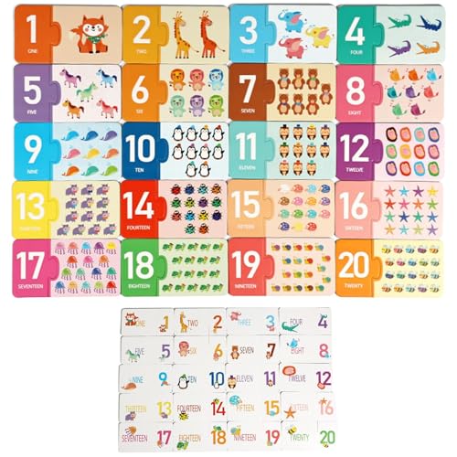 Karten Zuordnungsspiel - Zahlen Lernspiel mit Papierkarten | Pädagogisches Spielzeug zum Zählen Lernen für Kindergartenkinder 1,5–6 Jahre Karten Zuordnungsspiel - Zahlen Lernspiel mit Papierkarten | Pädagogisches Spielzeug zum Zählen Lernen für Kindergartenkinder 1,5–6 Jahre von Tioheam