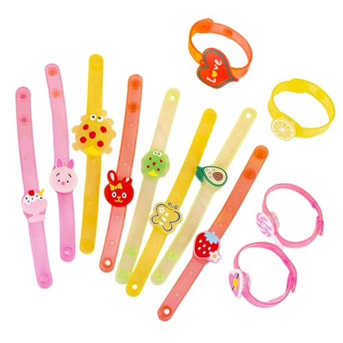 Tioheam Leuchtende Armbänder für Kinder,leuchtende Armbänder | 12X leuchtende Armbänder,Blinkende Armbänder, farbenfrohe Event-Armbänder, im Dunkeln leuchtende Partygeschenke für Goodie-Bags-Füller von Tioheam