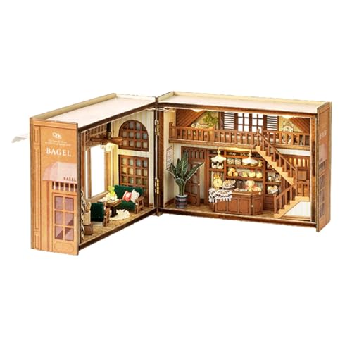 Tioheam Puppenhaus-Bastelmodell, Holzpuppenhaus | Raumidee, Miniaturhausbau, Spielzeughandwerk,Robustes Puppenhaus-Bauset aus Holz, Puzzle-Puppenhaus für Kinder, Liebhaber, Freunde von Tioheam