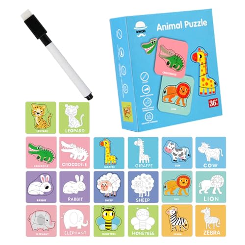 Tioheam Puzzle-Aktivität für Vorschulkinder, Puzzle für Kinder im Vorschulalter | Cartoon Montessori Puzzles | Lernspielzeug für Kinder im Alter von 0–3 Jahren, Lernspielzeug, Rätselbrett, von Tioheam