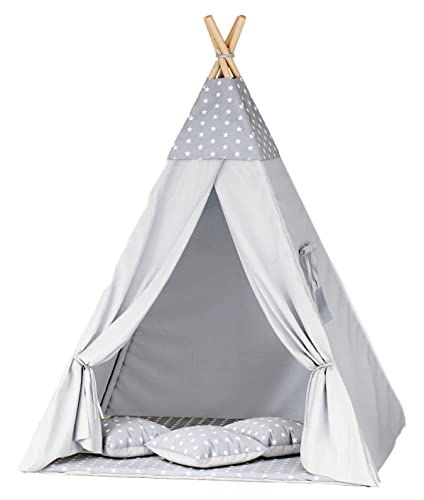 TIPOO Tipi Zelt kinderzelt für drinnen und Tipi Zelt Outdoor Tippi kinderzelt mädchen Junge Spielzelt Kinder mit Matte und Kissen modisches Kinderzimmer von Tipoo