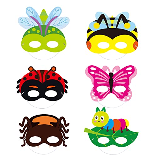 TirEurt 30 Stück Kinder Geburtstag Party Masken Tier Masken Frühling Insekt Thema Kostüm Cosplay Masken Dress Up Augen Mask Foto Requisiten Mask für Maskerade Cosplay Geburtstag Party Zubehör von TirEurt