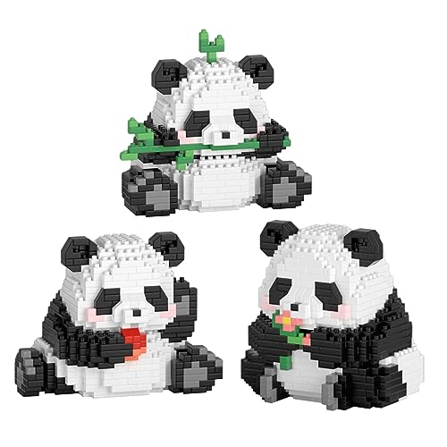 3 in1 Panda Bauspielzeug Bricks, 720 Klemmbausteine Tier Mikro Bausteine Spielzeug Kit, Konstruktionsspielzeug für Kinder, MOC Bausteine Modellbausatz Nicht Kompatibel mit Lego (Stil A) von Tirff