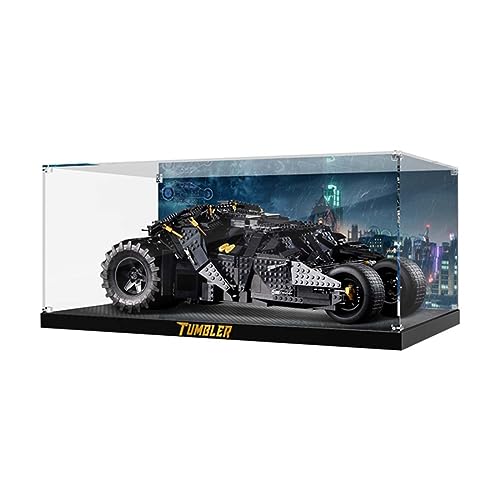 Acryl Schaukasten Vitrine Kompatibel Mit Lego 76240 DC Batman Batmobile Tumbler, Vitrine Schaukasten Staubdicht Showcase Display Case für Lego 76240 (Ohne Modell Kit) (Stil B) von Tirff