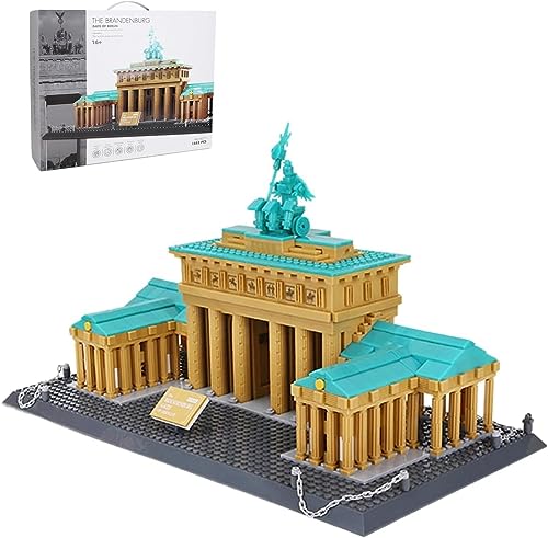 Brandenburger Bausteine Modell, 1552 Klemmbausteine Weltberühmtes Architekturmodell, Mini-Baustein-Bausatz, Geschenk für Erwachsene und Kinder, Nicht Kompatibel mit Lego von Tirff