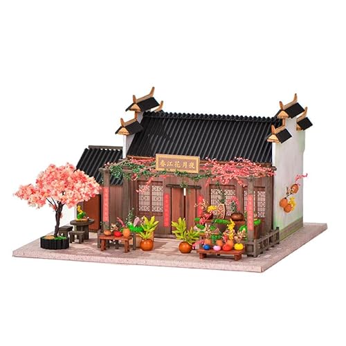 DIY-Hütte im chinesischen Stil, Jiangnan-Stadtszene, handgefertigtes Modell, Minihausmodell Miniaturszene kreatives Spielzeug Set Erwachsene Teenager Gebäude Puzzle Geburtstagsgeschenk von Tirff