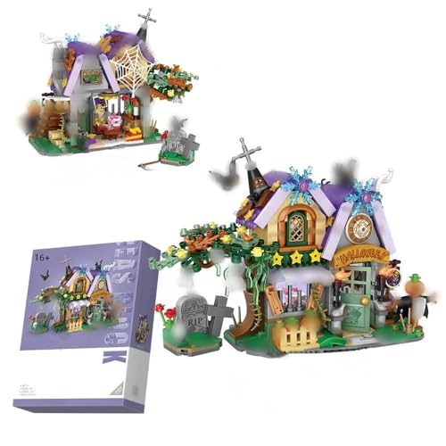 Halloween Spukhaus Baustein Set, 765 Klemmbausteine Halloween Haus Bausteine mit Minifiguren, MOC Konstruktionsspielzeug Geschenke für Kinder, kompatibel mit Großen Marken(Halloween Spukhaus) von Tirff