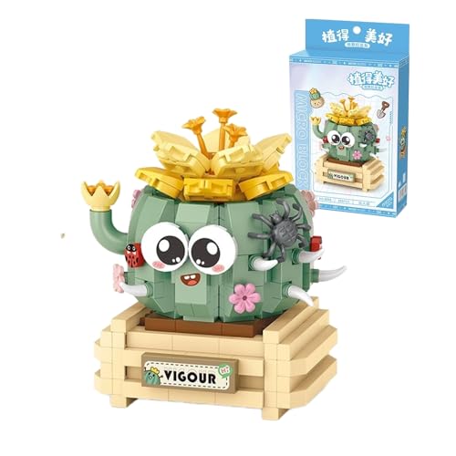 Kaktus Bausteine Bausatz, 450 Klemmbausteine Mini Bonsai Bauchiger Bausteine, Kreatives Künstliche Blumen Bauset, Botanik Kollektion Bauspielzeugsets Kunstpflanzen, Geschenk für Erwachsene Kinder von Tirff