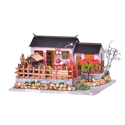 Mini DIY Chinesisches ländliches Innenhof Modell, Minihausmodell Miniaturszene kreatives Spielzeug Set Erwachsene Teenager Gebäude Puzzle Geburtstagsgeschenk von Tirff